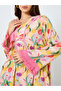 Floral Printed Patchwork Lace Detail Maxi Dress - 3