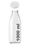 1000 ml Transparent Milk, Ayran, Water, Lemonade, Soft Drink Bottle 1000 Cc Tear-Off Cap Glass Bottle 15 Pieces - 6