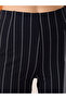Navy Blue Striped Bootcut Trousers - 6