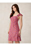 Red Floral Print Mini Dress - 3