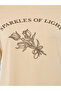 Beige Graphic Print Long Sleeve T-Shirt - 3