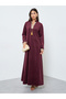 Velvet Look Jalabiya with Lace Trim