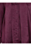 Burgundy Satin Shirt with Neck Scarf - 3