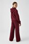 Girls' Hooded Fleece-Lined Cat Embroidered Brushed Inside Winter Set Burgundy - 3