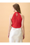 Women Red Floral Lace Sleeveless Top - 3