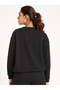 Black Flap Detail Terry Sweatshirt - 4