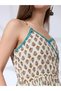 Floral Print Strappy A-Line Fusion Maxi Dress - 4