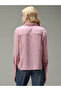 Pink Side Button Detail Textured Shirt - 3