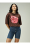 Brown Graphic Boxy Crop T-Shirt