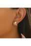 Gold Love Zircon Women's Steel Earrings Kp28 - 2