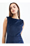Blue Velvet Look Sleeveless Maxi Dress - 4