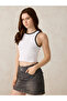 White Contrast Trim Ribbed Tank - 5
