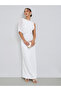 White Ruched One-Shoulder Maxi Dress