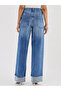 Blue Mid-Rise Wide Leg Jeans - 4