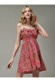 Pink Strappy Printed Mini Dress