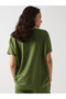 Green Cotton Short Sleeve Knit T-Shirt - 3