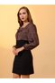 Women Brown Sweetheart Neck Bodycon Mini Dress - 2