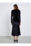 Black Velvet Look Midi Dress and Bolero Set - 5