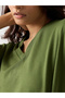 Green Cotton Short Sleeve Knit T-Shirt - 5