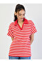 Red Striped Polo Knit T-Shirt