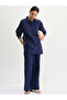 Navy Blue Cotton Linen Button Detail Tunic - 6