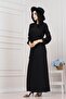 Crew Neck Başak Dress-Black - 2