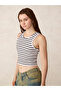 White Striped Ribbed Tank - 5