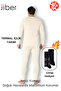 Men's Ecru Moisture-Wicking and Odor-Free Heated Thermal Underwear Set (with Socks as a Gift) - 2