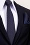8 cm Hand Made Navy Blue Brown Patterned Tie Handkerchief & Cufflink Gift Set Hset:117 - 2