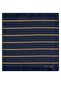 8 cm Hand Made Yellow Navy Blue Striped Tie Handkerchief & Cufflink Gift Set Hset:103 - 4