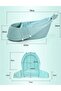 Whale Baby Bathtub With Drain Hole, Shower Basin, Green - 4