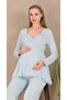 With Robe Maternity & Postpartum Pajama Set 3-Piece Set - 2