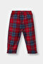 G4983A5Rd79 Red Baby Boy Pajamas Woven Checkered Long Sleeve Flannel Top Long Bottom - 2