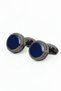 8 cm Hand Made Navy Blue Brown Patterned Tie Handkerchief & Cufflink Gift Set Hset:117 - 5