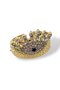 Gold Color Eye Figured Stone Detailed Adjustable Ring - 2