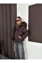 Women's Puffer Coat Zippered Outerwear with Elasticated Sides and Snap Detail - 2