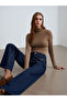 72096 100% Cotton Chain Detailed Jean-Dark Blue - 5