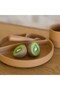 Vacuum Base Silicone Food Plate Portion - Woody Brown - 4