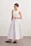Women's Gabardine Pilikaşe Skirt Optical White - 2
