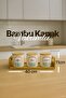 3-Piece Vacuum Bamboo Lid Porcelain Spice Jar Set - with Stand - Countertop Set - 660 ml -40*11Cm
