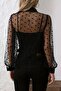 Transparent Tulle Detailed Viscose Undershirt Double Set - Black - 3