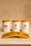 3-Piece Porcelain Salt-Pepper-Mint Spice Jar with Bamboo Lid and Bridge Stand - Vacuum-Packed - 30*16 cm - 3