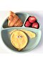 Vacuum Base Silicone Food Plate Portion - River Green - 4