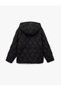 Drawstring Waist Long Sleeve Pocketed Water-Repellent Hooded Quilted Puffer Coat - 5