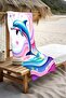 Digital Printing Beach Sea Towel Dolphin Patterned Peshtamal Hvl0119 - 3