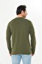 Khaki Plus Size Men's Cotton Crew Neck Long Sleeve T-Shirt 5020B-H - 6