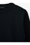 Regular Fit Long Sleeve Textured Basic Crew Neck Sweatshirt - 5