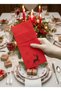 Printed Red Pocket Napkin New Year Printed Pack of 25