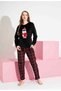 Velvet Mother-Daughter Matching New Year Concept Snowman Pajama Set - Mother and Daughter Sold Separately - 4