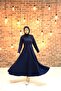 Esil Navy Blue Hijab Evening Dress - 5
